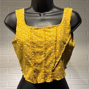 Yellow‎ Fitted Crop Tank Top